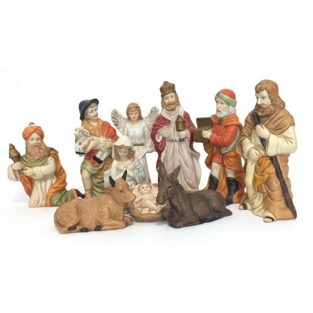 VTG Brinn's Nativity Set 10 Pc Porcelain Pittsburgh PA Made China Christmas